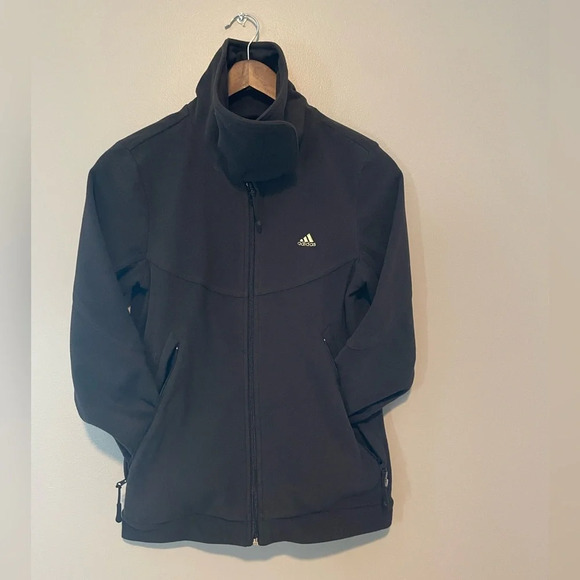 Women’s Adidas fleece zip-up sweater black size XS - Picture 3 of 9